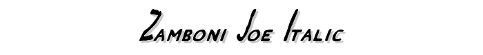 Zamboni Joe Italic font
